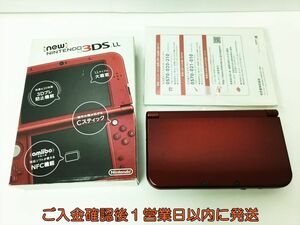 【1円】Newニンテンドー3DSLL 本体 セット メタリックレッド 任天堂 RED-001 動作確認済 3DS LL 内箱なし 画面ヤケ H01-736rm/F3