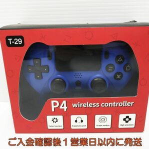 【1円】PS4 対応 ワイヤレスコントローラー DualSense風 ブルー T-29 動作確認済 社外製 L01-404yk/F3の画像1