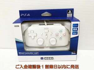 【1円】HORI ワイヤードコントローラー ライト PlayStation4 ホワイト ホリ 動作確認済 L07-577yk/F3