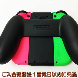 【1円】任天堂 純正 Nintendo Switch Joy-con 左右+グリップ セット L R ネオングリーン/ネオンピンク 動作確認済 ジョイコン J06-885rm/F3の画像2