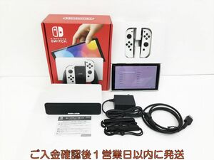 【1円】任天堂 有機ELモデル Nintendo Switch 本体 セット ホワイト 初期化/動作確認済 グリップ欠品 M07-100kk/G4