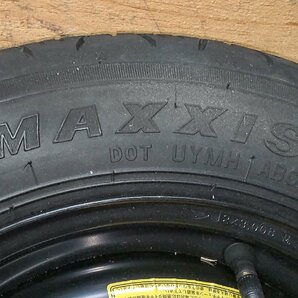 スペアタイヤ 留め具付 1本 ダイハツ 2010年製 MAXXIS T105/90D12 80M 12×3.00B 4H×100 ハブ径約53 タント L375S H22/9 16010 0014 中古の画像6