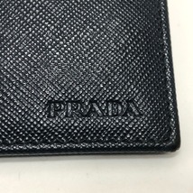 PRADA プラダ ロゴ 2つ折り長財布 お札入れ 2つ折り財布 ネイビー メンズ【中古】_画像4