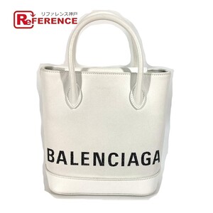  прекрасный товар BALENCIAGA Balenciaga 596159 vi ruXXS 2WAY ручная сумочка большая сумка наклонный .. Logo сумка на плечо. белый [ б/у ]