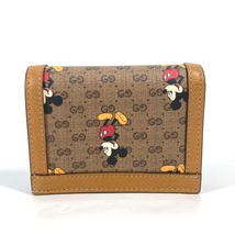 新品同様 GUCCI グッチ 602534 ミッキーマウス コンパクトウォレット DISNEY ディズニー コラボ 2つ折り財布 ブラウン レディース【中古】_画像2