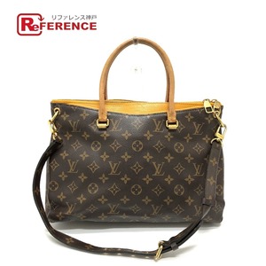 LOUIS VUITTON ルイヴィトン M40929 パラスMM 2WAY ショルダーバッグ モノグラム ハンドバッグ サフラン ブラウン レディース【中古】