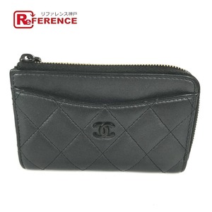 CHANEL シャネル AP3179 CC ココマーク マトラッセ フラグメントケース 財布 ソーブラック コインケース ブラック レディース【中古】