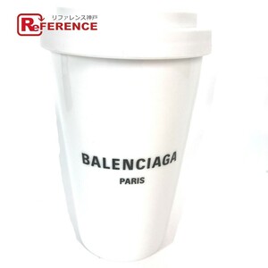 未使用 BALENCIAGA バレンシアガ 666275 ロゴ コップ カップ 蓋付き 食器 ボトル タンブラー ホワイト レディース【中古】