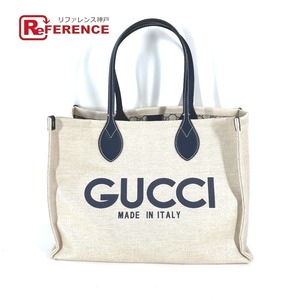 新品同様 GUCCI グッチ 772176 ロゴ プリント ショルダーバッグ 肩掛け 日本限定 JAPAN トートバッグ ベージュ系×ブラック 【中古】