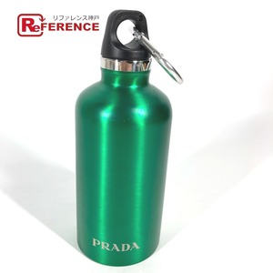 美品 PRADA プラダ ロゴ ウォーターボトル 水筒 インテリア タンブラー グリーン .レディース【中古】