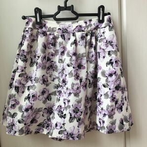 花柄スカート スカショ ショートパンツ ミニスカート キュロット レディース キッズ 上品 華やか 紫 白 パステルカラー