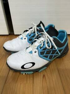 10 round use 25.w Oacley golf shoes white × light blue 14056-016W men's Golf wear Oakley