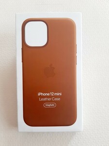 アップル純正 iphone12mini レザーケース　ブラウン