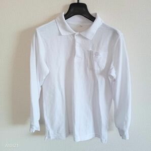 子供服　 トップス 長袖ポロシャツ 白150cm