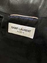 新品 2016年【サンローラン パリ SAINT LAURENT】L17 モーターサイクルジャケット カーフレザー 42 黒 ダブルライダース / エディスリマン_画像6