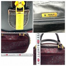 □ 【INDENYA 印傳屋】ハンドバック 花柄 レザー ダークワインレッド 中古品 □_画像10