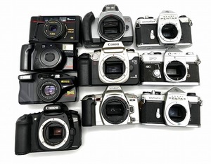 □１スタ～【カメラ10台まとめて】フィルムカメラ canonミノルタ FUJI ペンタックス 等 ジャンク品 □