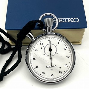 □ 稼動品 SEIKO セイコー ストップウォッチ ACRP.88-5061 手巻き アナログ ラウンド ホワイト文字盤 アンティーク 箱付き 中古品 □の画像1