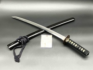 1スタ～◇脇差 わきざし 無銘 長さ：46cm 反り：0.8cm 登録証 武具 骨董 刀剣 真剣 コレクター放出品◇　