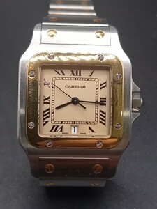 *Cartier/ Cartier sun tosgarube quartz men's wristwatch battery replaced k18YG watch stem translation have 187901 0407OG