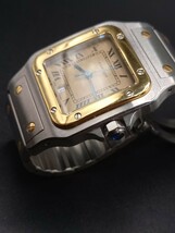 ★Cartier/カルティエ　サントスガルベ　クォーツ　メンズ腕時計　電池交換済み　k18YG　リューズ訳アリ　187901　0407OG_画像3