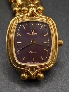 ★WALTHAM/ウォルサム　レディース腕時計　クォーツ　ゴールドカラー　動作未確認　0418MN