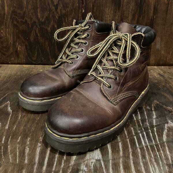 Dr.martens ドクターマーチン 6ホール レザーブーツ イングランド製 茶 24cm程度 ENGLAND製 ワークブーツ