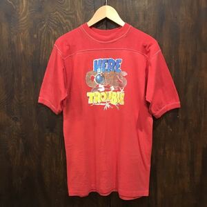 アメリカ古着 STEDMAN ビンテージ ラメプリント フットボール Tシャツ ンテージ Mサイズ 70～80s