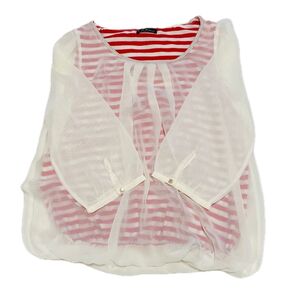 C.D.S BASICボーダーカットソー七分丈