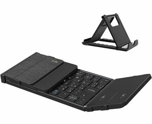 ワイヤレスキーボード Bluetooth5.1 折り畳み キーボード フルサイズ JIS日本タッチパッド搭載 スマホ タブレットPC適用 多システム対応 