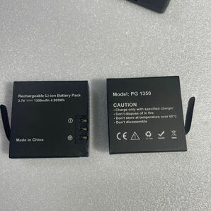 AKASO アクションカメラ Brave7 LE 充電器 1350mAhバッテリー 2個セット USBケーブル付属の画像5