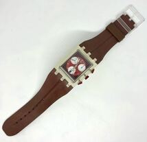 スウォッチ クロノグラフ 電池交換済み スクエアケース swatch_画像3