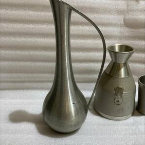 ピューター まとめて 4点 酒器 一輪挿し 花瓶 ショット 保管品の画像3