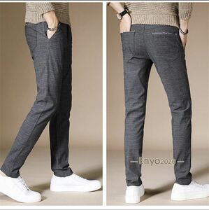  chinos men's stretch skinny pants check pattern business pants casual pants gentleman clothes bottoms stylish commuting Golf pants 