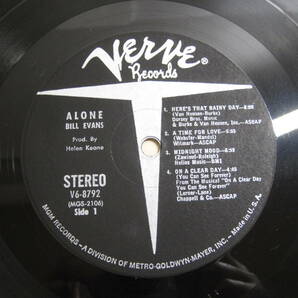 ●LP レコード●BILL EVANS ビル・エヴァンス / ALONE アローン U.S.A. ジャズ ピアノ JAZZ●の画像4