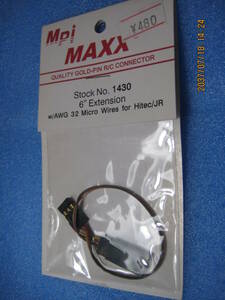 【新品即決】Mpi MAXX　1430 サーボ 延長コード　JRタイプ　6インチ、長さ：約152㎜、、、O中