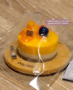 moricoのミニチュアケーキ マンゴーのムース 新品 ミニチュア プレート フォーク付 ケーキ 食品サンプル