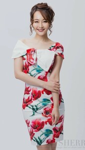 kyababi bit color. flower print Mini dress SHERRY[S*M size selection .. ]