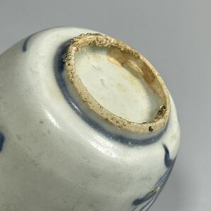 時代 染付 草花文ぐいのみ 茶碗 酒杯 箱付 唐物 サイズ:幅6.6cm高3.9cmの画像9