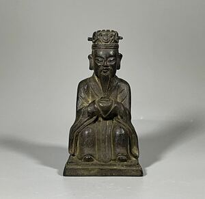 時代　唐銅　人物像　崇銘　仏教美術　唐物　中国古美術　サイズ：13cm