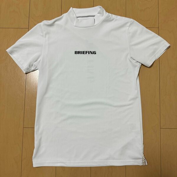 ブリーフィング ゴルフ モックネックシャツ メンズM 半袖Tシャツ ホワイト メンズ