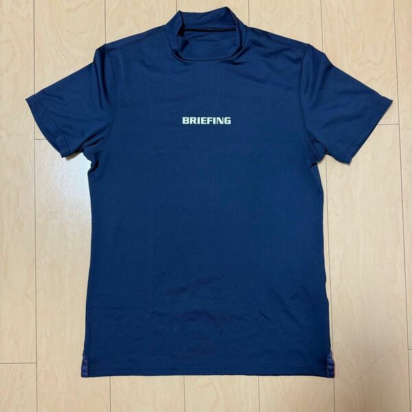 ブリーフィング ゴルフ モックネックシャツ メンズM 半袖Tシャツ ネイビー メンズ