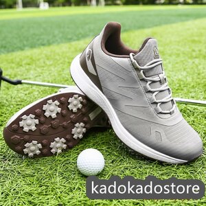  туфли для гольфа новый товар спорт обувь сильный рукоятка спортивная обувь переключатель мужской широкий джентльмен спортивные туфли . скользить выдерживающий . "дышит" серый 24.5-29