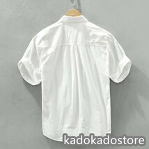 夏新品 メンズ 半袖シャツ ワイシャツ 切替 Tシャツ ストライプ柄 カジュアル 春夏シャツ コットン ゆったり 二色選択可 ブラックM-3XL_画像2