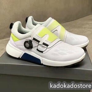  new goods * golf shoes new goods sport shoes men's wide width . strong grip switch soft leather Fit feeling sport shoes white / green 24.5-27