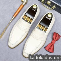 人気商品★ビジネスシューズ 牛革 ドレスシューズ 結婚式 最高級 レザーシューズ 職人手作り ローファー 紳士靴 本革 革靴24-28_画像1