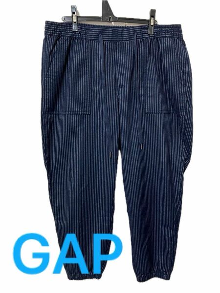 GAP ギャップ パンツ ストライプ 紺 ネイビー サルエルパンツ