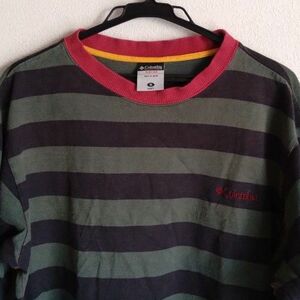 Columbia ボーダー ロンT ロングTシャツ ダークグリーン men's L