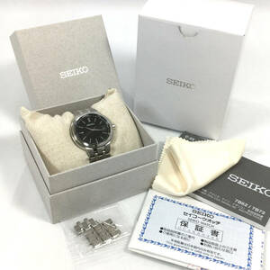 【美品】セイコー セレクション SBTM335 cal.7B62 ブラック 文字盤 デイト ソーラー 保証書付 箱付 メンズ 腕時計 稼働品 SEIKO