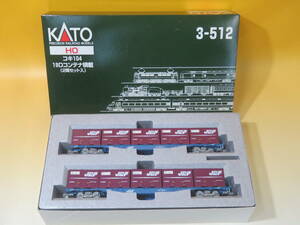 【鉄道模型】HOゲージ　KATO　3-512　貨車　コキ104　19Dコンテナ積載　2両セット【中古】J2 T374